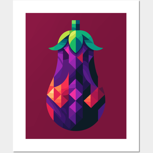 Abstract Geometric Eggplant - Color Design Wall Art by AmandaOlsenDesigns